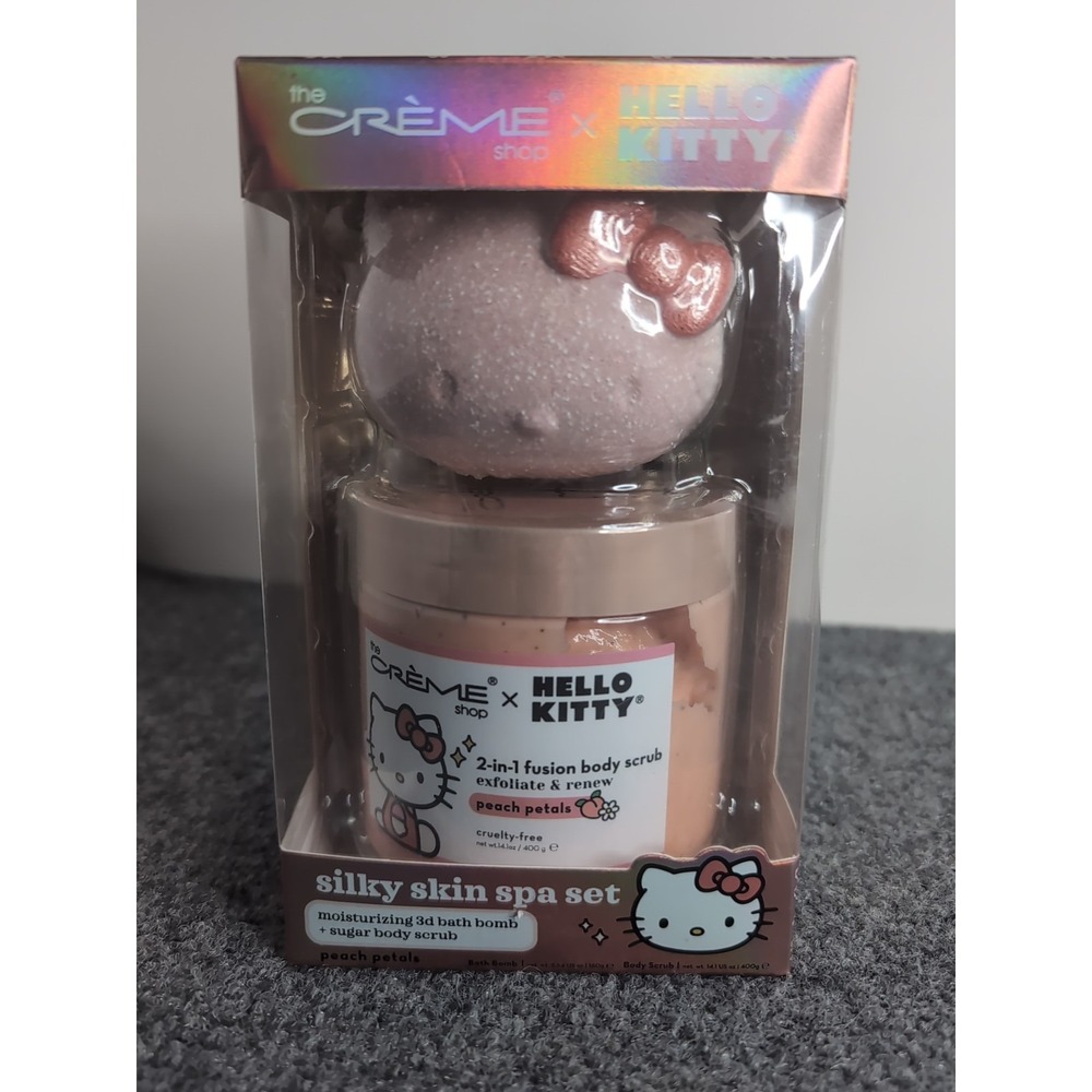 The Creme Shop x Hello Kitty SPA SET -Bath Bomb & Sugar Body Scrub -Peach Petals